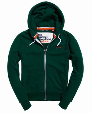 Superdry Orange Label Cipzár Férfi Kapucnis Pulóver Zöld | NIRXQ3506